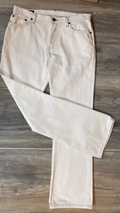 VINTAGE ABERCROMBIE&FITCH 1892 BUTTON FLY WHITE DENIM JEANS -SIZE ACTUAL W32 L31 - Picture 1 of 5