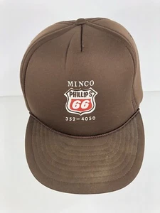 Vintage Phillips 66 Minco, OK Brown Snapback Trucker Hat Cap - Picture 1 of 10