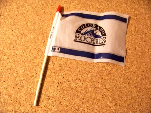 Colorado Rockies plastic miniature flag 4.5" x 6", 8" stick Cover