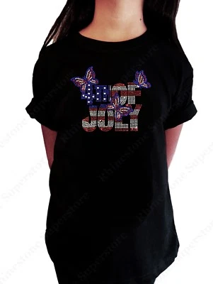 Camiseta Niñas Estrás "4 de Julio con Mariposas" Talla 3 - 14 Foto 1 de 2