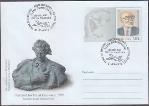 MOLDAVIA # MOL1001.1 POSTAL COMPLETO FDC LAZAR DUBINOVSKY, ESCULTOR JUDÍO RUSO - Imagen 1 de 1