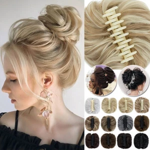 Pezzo di capelli ricci spessi scrunchie updo finto forte mascella artiglio su estensione capelli - Foto 1 di 23