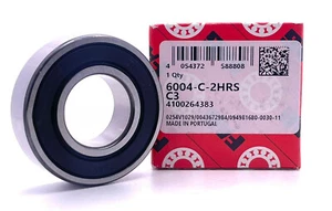 NEW FAG 6004 2RS C3 BALL BEARING, RUBBER SEALED 20x42x12  6004-C-2HRS C3 - Picture 1 of 5