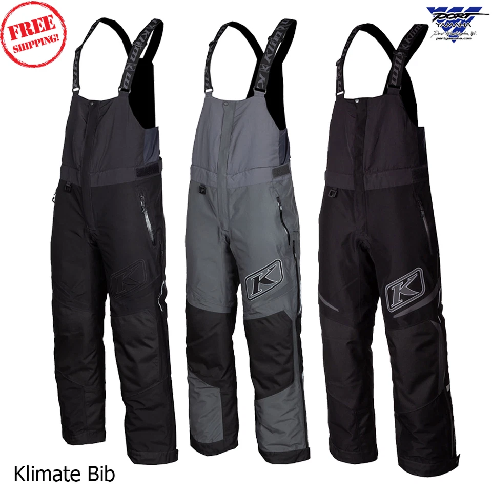 Klim Klimate Snowmobile Bib Black / Asphalt Insulated Gore-Tex Waterproof Trail - Image 1 of 1