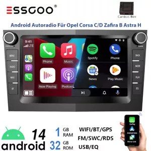 Für Opel Corsa C/D Zafira B Astra H Android 14 Apple Carplay Autoradio Navi GPS - Bild 1 von 15