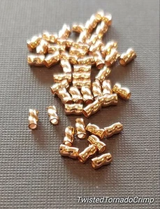 Tornado Crimp® 24 kt. Oro Rosa ULTRAPLATE® .019 3 mm (Paquete 25). Hecho en EE. UU. - Imagen 1 de 3