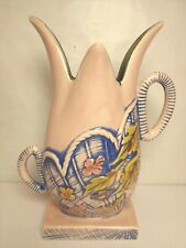 Vintage 1955 Hull Pottery T 7 Double Handled Blossom Flite 10 3/4" Tall Vase...