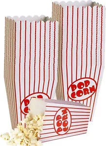 Movie Night Popcorn Boxes for Party (40 pack) Paper Popcorn Buckets Red & White - Picture 1 of 5