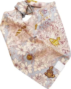 Vivienne Westwood Handkerchief Orb Bell Gold Orb Pine Nut Embroidered Beige 50cm - Picture 1 of 5