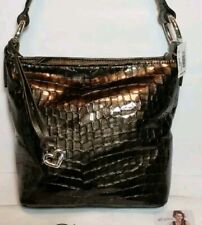 BRIGHTON CHER COLL. CHERIE PEWTER GREY PATENT LEATHER SHOULDER HANDBAG  NWT $265
