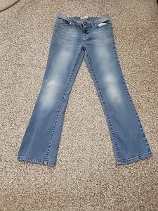 L.e.i. Chelsea Low Rise Boot Blue Jeans Button Pockets Waist Size 16 Regular - Picture 1 of 12