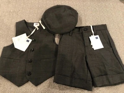 NUEVO CON ETIQUETAS Janie and Jack Niño Ocasión Especial Boda Gris Chaleco Pantalones Cortos Traje Lana 3 6 Foto 1 de 4