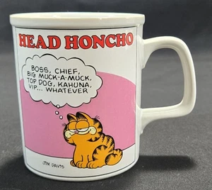 Taza Jim Davis Vintage Garfield 'Head Honcho' - 1978 Enesco - Usada en Excelente Condición - Imagen 1 de 7