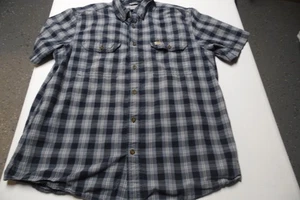 Camisa Carhartt a Cuadros con Botones para Hombres Talla L Calce Relajado Manga Corta Cuello - Imagen 1 de 6