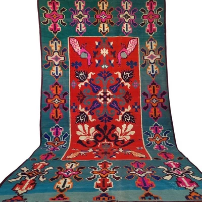 Vintage Moroccan Azilal Rug Handmade Area Geometric Tribal Carpet Berber Wool - Image 1 of 4