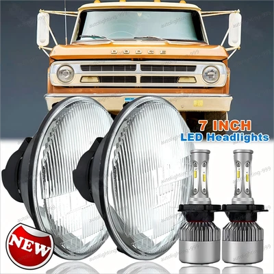 Faro LED redondo de 7 pulgadas blanco frío para Dodge D100 D150 D200 D300 Foto 1 de 4