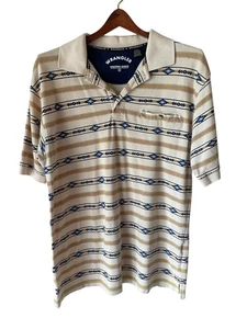 wrangler shirt Vintage short sleeve polo cream M Aztec pattern cotton - Picture 1 of 7