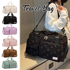Borsa da viaggio in velluto a coste stampata fragola borsa a mano borsa a tracolla sport/palestra - Foto 1 di 30