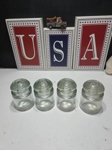 Vintage Clear Telephone Insulator Heminggray Made In USA 11-49 18-51 17-49 21-49 - Picture 1 of 9