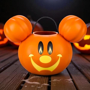 Disney Mickey Mouse Pumpkin Light-Up Trick or Treat Bucket Halloween-New! - Picture 1 of 4