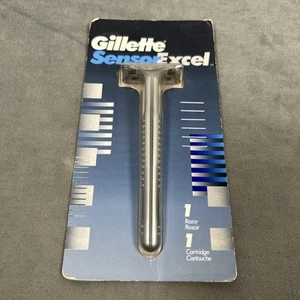 Maquinilla de afeitar Gillette Sensor Excel de colección mango de metal EE. UU. 1993 (PAQUETE DESGASTADO) - Imagen 1 de 5