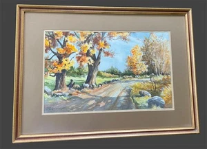 Walter Enderlein New York New England Autumn Landscape Watercolor Painting - Imagen 1 de 3
