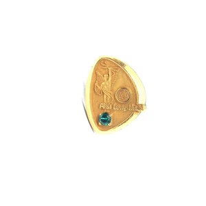 Vintage AT&T Long Lines Service Pin Award Bell System With Green Stone - Picture 1 of 3