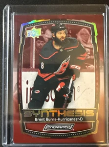 2023-24 UPPER DECK ENGRAINED SYNTHESIS RED PARALLEL BRENT BURNS #S-44 HURRICANES - Picture 1 of 2