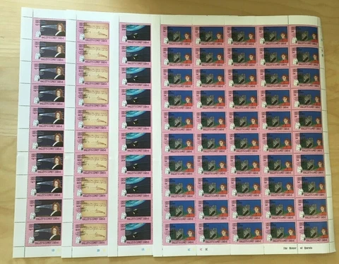 FULL SHEETS Grenadines 1986 787-90 - Halley's Comet OVPT - Set of Sheets - MNH Cover