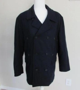 BROOKS BROTHERS boys XL navy blue double breasted wool blend pea coat luxury - Picture 1 of 6