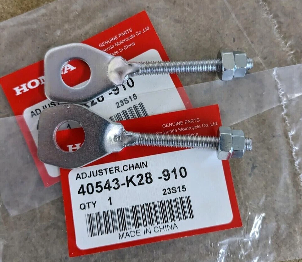 2 New OEM Honda Chain Adjusters and nuts CRF125F CRF125FB CRF 125 F FB 2014-2025 - Image 1 of 1