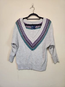 American Eagle 3/4 Sleeve Wool Blend Sweater Gray Womens Size Medium - Picture 1 of 4