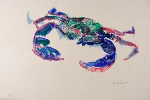 Charles BLACKMAN 'Crab' - screenprint on rice paper, signed by artist, beach art - Picture 1 of 3