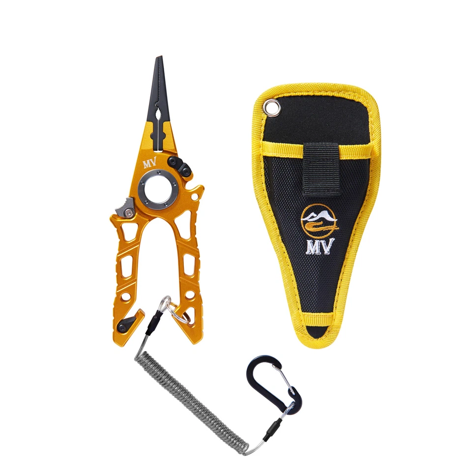 MV A1X Locking Fishing Pliers, Aluminum Split Ring-Hook Remover-Line Cutter - Image 1 of 4