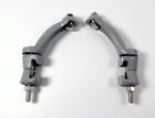 New Pair Vintage Style Fog Light Brackets Lamp Clamp On Bumper Mount, Painted