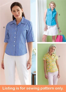 SEWING PATTERN Womens Clothes Clothing Button-Down Shirt Blouse Sleeveless 6753 - Picture 1 of 3