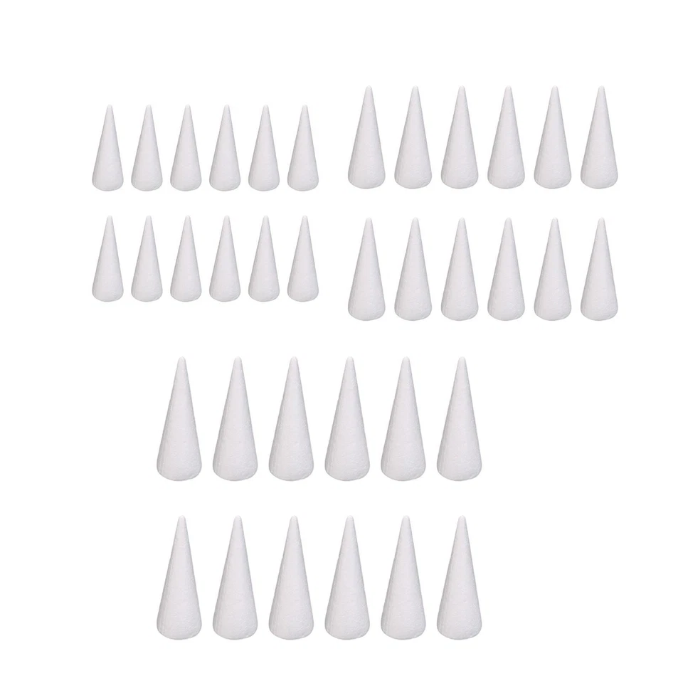 12x Foam Cones for DIY Projects Christmas Tree Styrofoam Cones for Weddings, - Image 1 of 1