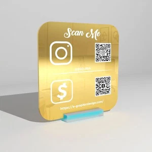 Letrero de código QR personalizado para empresas | letrero de pagos de Facebook Instagram - Imagen 1 de 7