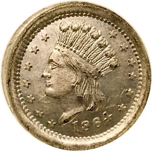 1864 F-56/229 e R-7 NGC MS 64 INDIAN - OUR COUNTRY Civil War Token - Bild 1 von 3