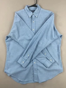 VTG Ralph Lauren Shirt Mens L Large Blue Button Up Long Sleeve - Picture 1 of 21