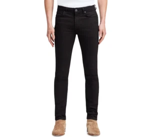 MONFRERE Greyson Skinny Fit Jeans Sz 34 Noir Black Stretch - Picture 1 of 17
