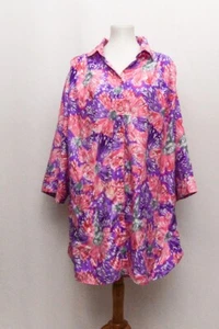MC womens blouse pink purple floral 4X+ 80s - Picture 1 of 5