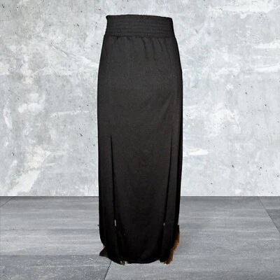 CARWASH Black BOHO Maxi Skirt PULL ON Junior's Size 3-5 Stretch NO BOUNDARIES  - Image 1 of 4