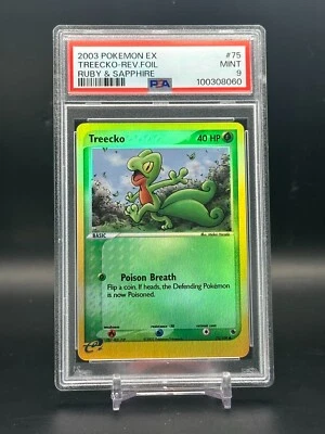 PSA 9 MINT Treecko Ruby & Sapphire Reverse Holo Pokemon Card #75/109 - Image 1 of 2