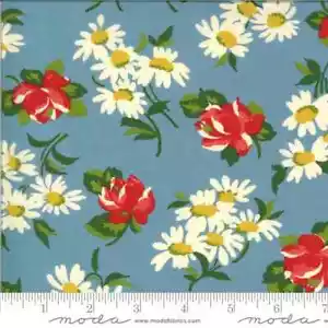 It's Elementary American Jane Sandy Klop 21783 Rose & Daisy Moda Fabrics Blue - Picture 1 of 1