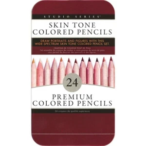 Lápices de colores en tono de piel de la serie Studio - 24 lápices de alto pigmento de núcleo suave - Imagen 1 de 4
