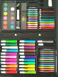 Children/Kids Art Set Mixed Paint Pens Pencils Oil Pastels Crayons F/Tips Carry - Imagen 1 de 1