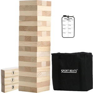 Outdoor Games Large Tower Game 54 Blocks Stacking Game - Includes Carry - Picture 1 of 12