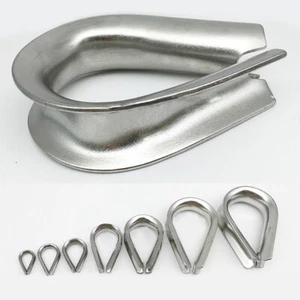 Stainless Steel Thimble Thimbles Wire Cable Rope Cable Loop Clips Clamps1.5-32mm - Picture 1 of 6