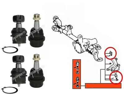 Kit de rótula delantera izquierda y derecha para Jeep Cherokee/Grand, Wrangler, Wagoneer Foto 1 de 3